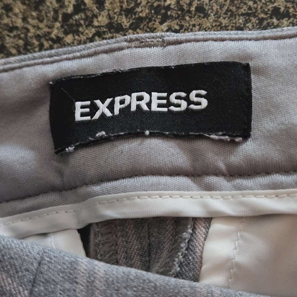 Express Columnist Gray Plaid Barely Boot Pants Si… - image 6